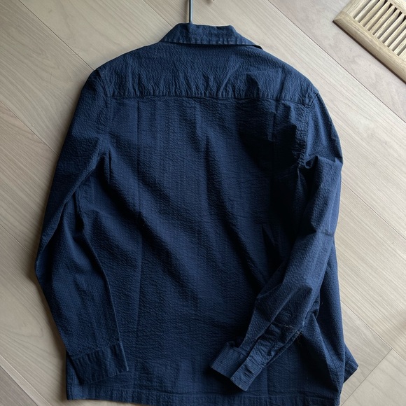 Folk Verge Seersucker Overshirt - Navy / Men’s XL - Picture 4 of 4
